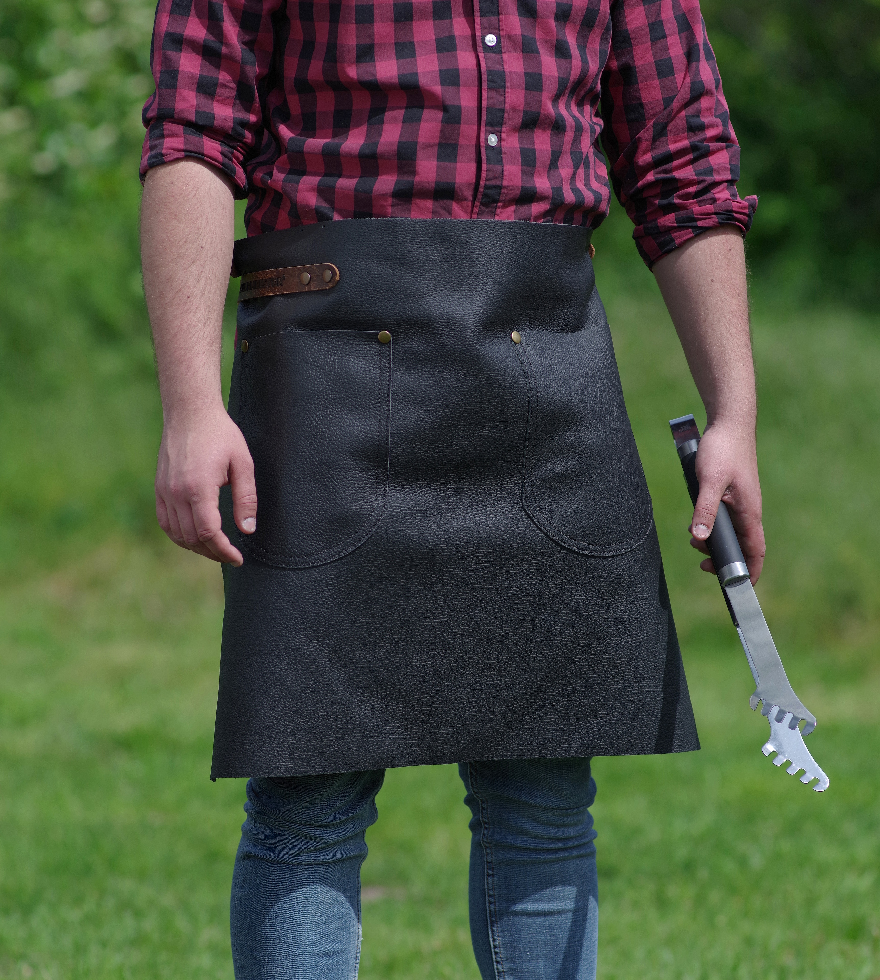 Feuermeister® Premium Hüftschürze | Nappaleder | schwarz