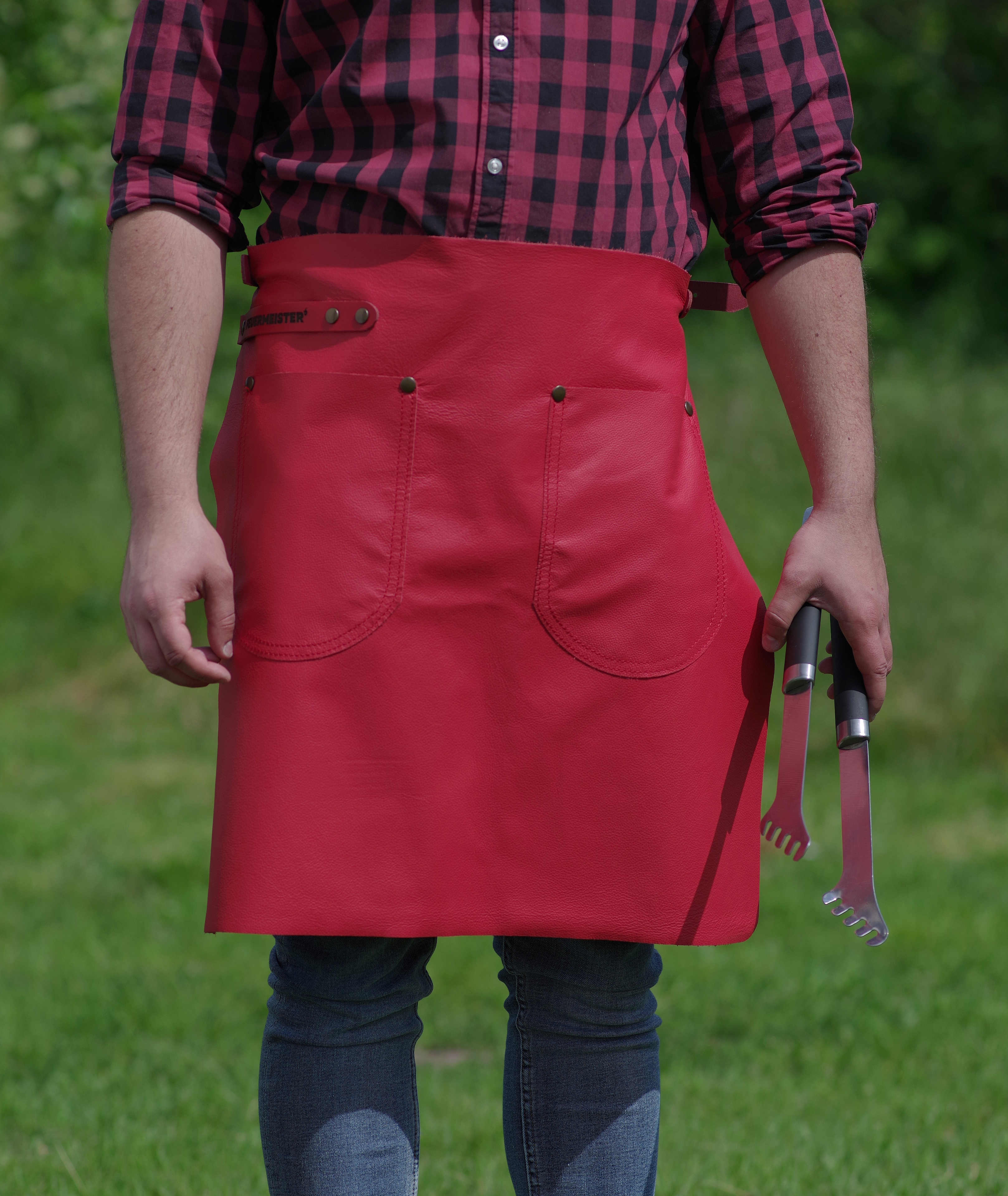 Feuermeister® Premium Hüftschürze | Nappaleder | rot