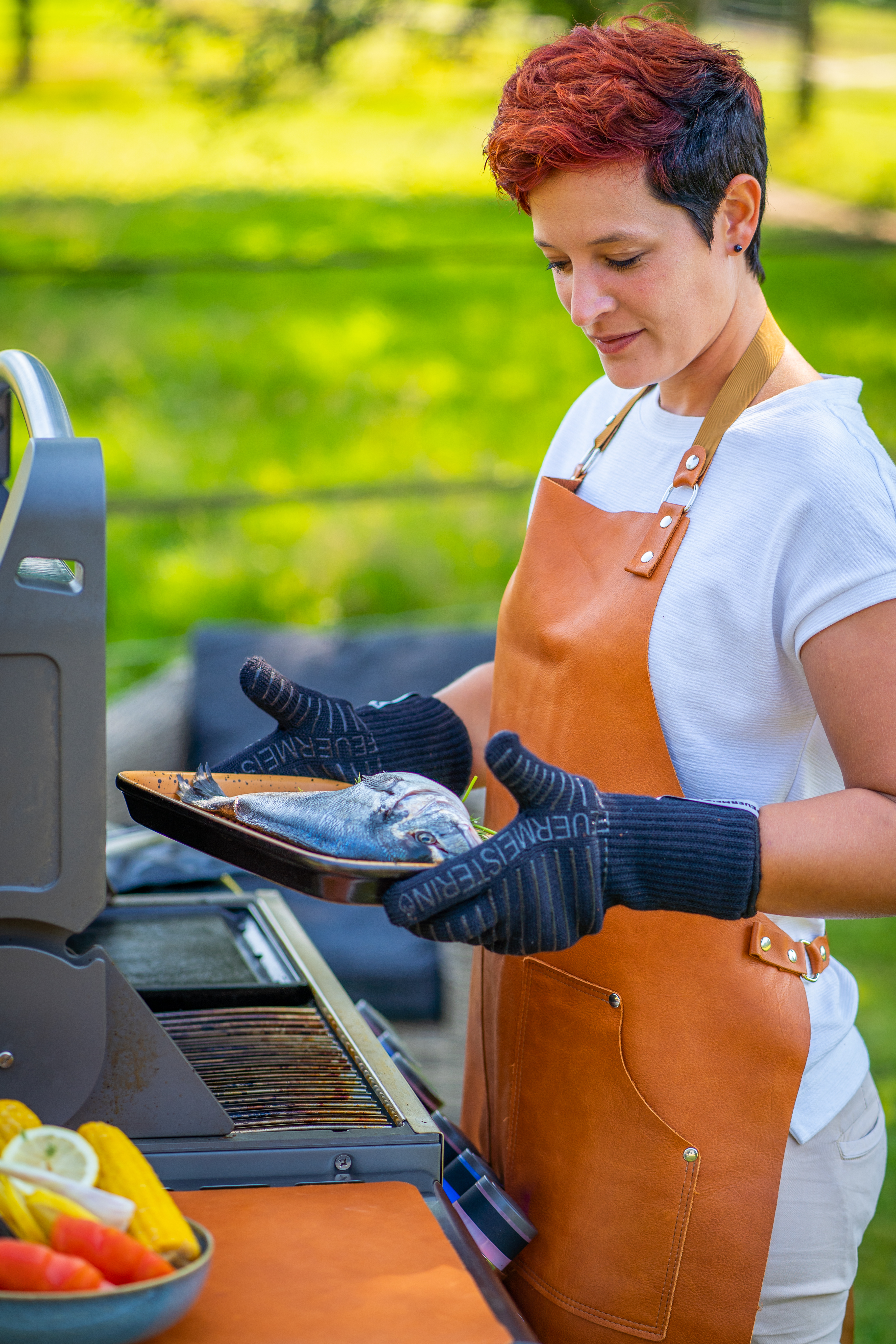 Grillhandschuhe Feuermeisterin® | Aramid | schwarz - (Paar)