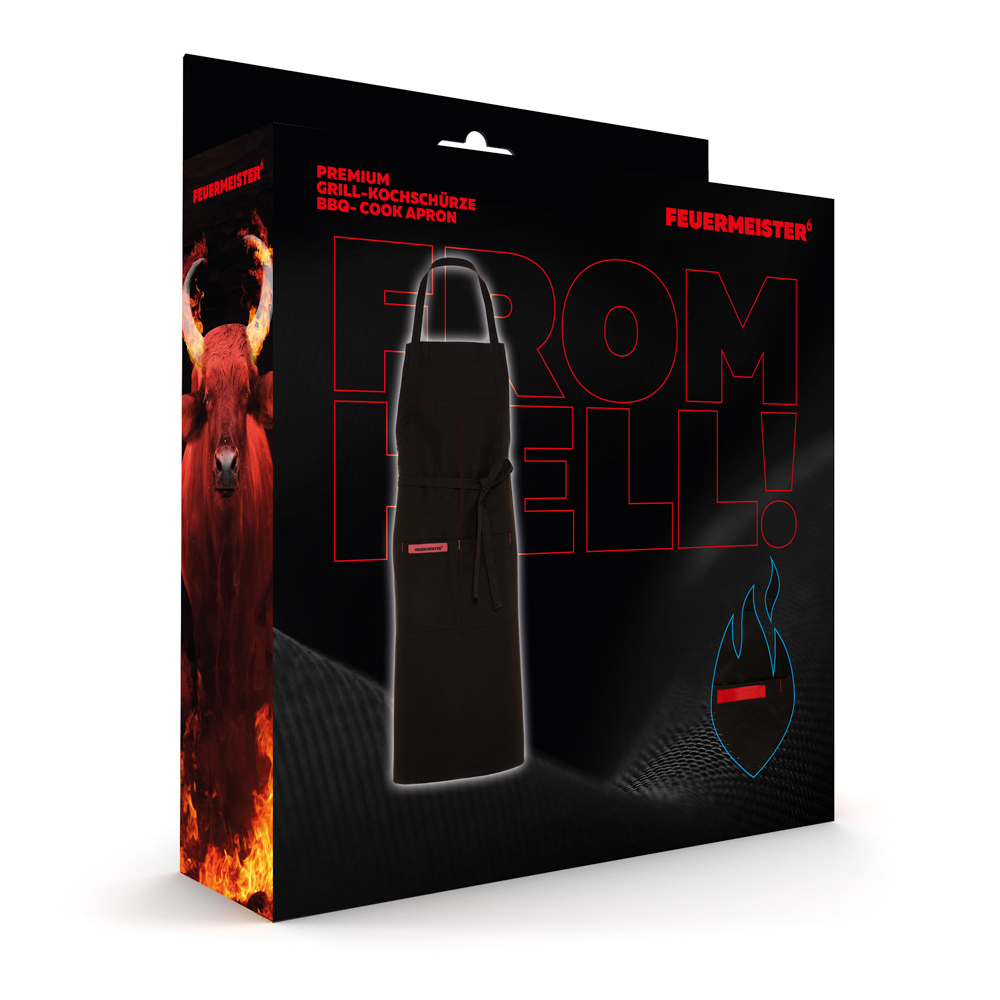  Feuermeister® Textil Schürze | schwarz | ohne Lederemblem