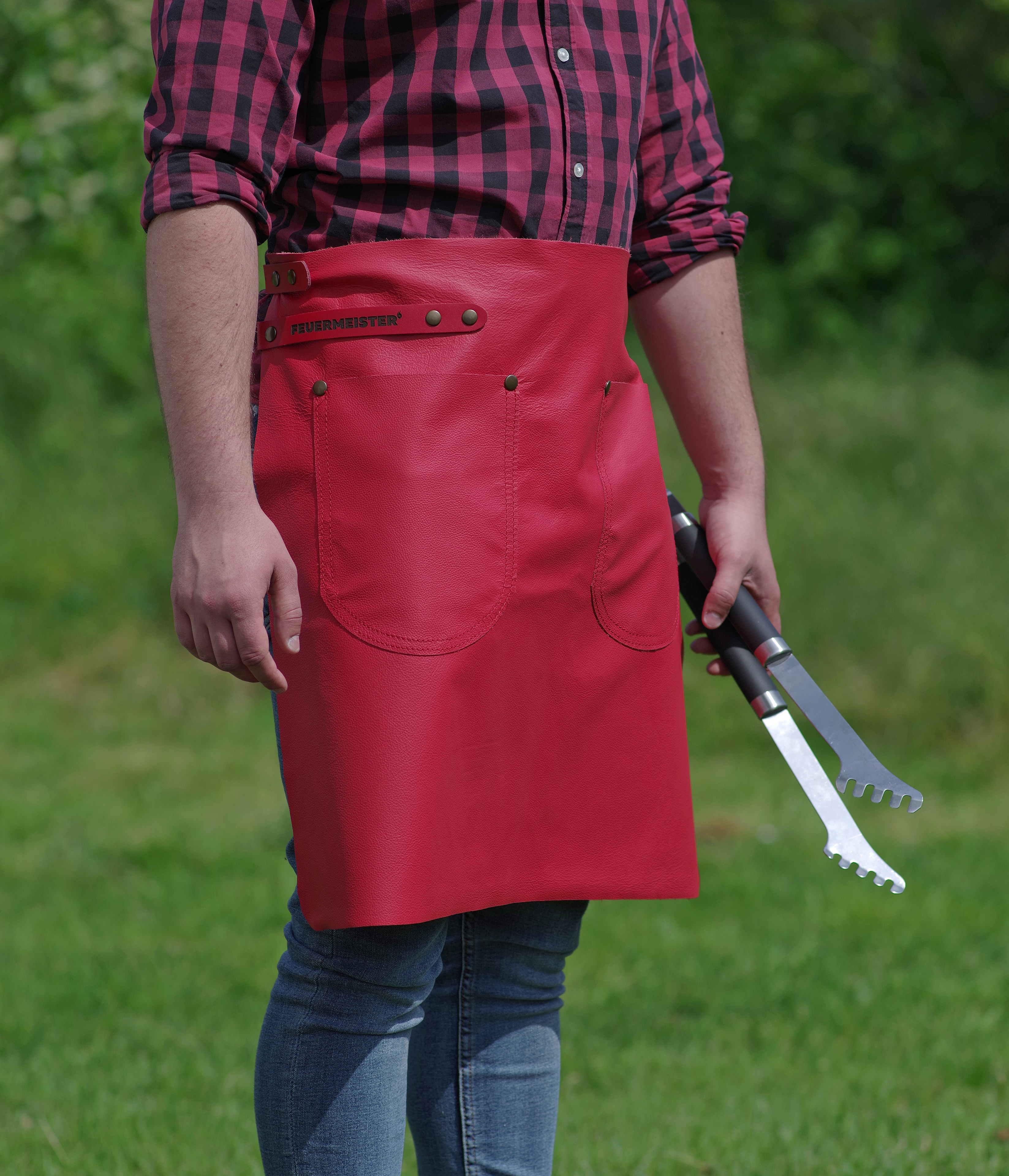 Feuermeister® Premium Hüftschürze | Nappaleder | rot
