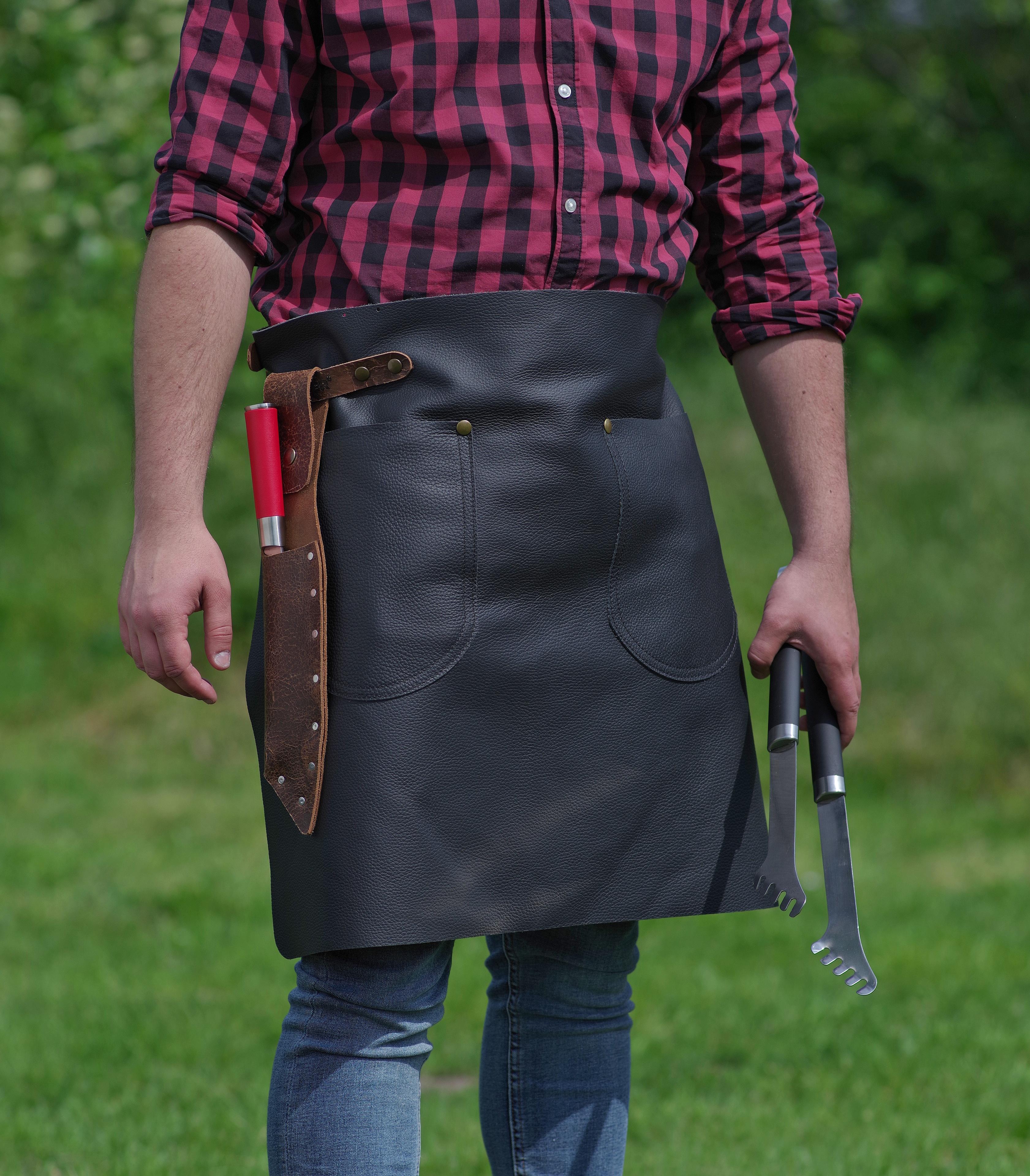 Feuermeister® Premium Hüftschürze | Nappaleder | schwarz