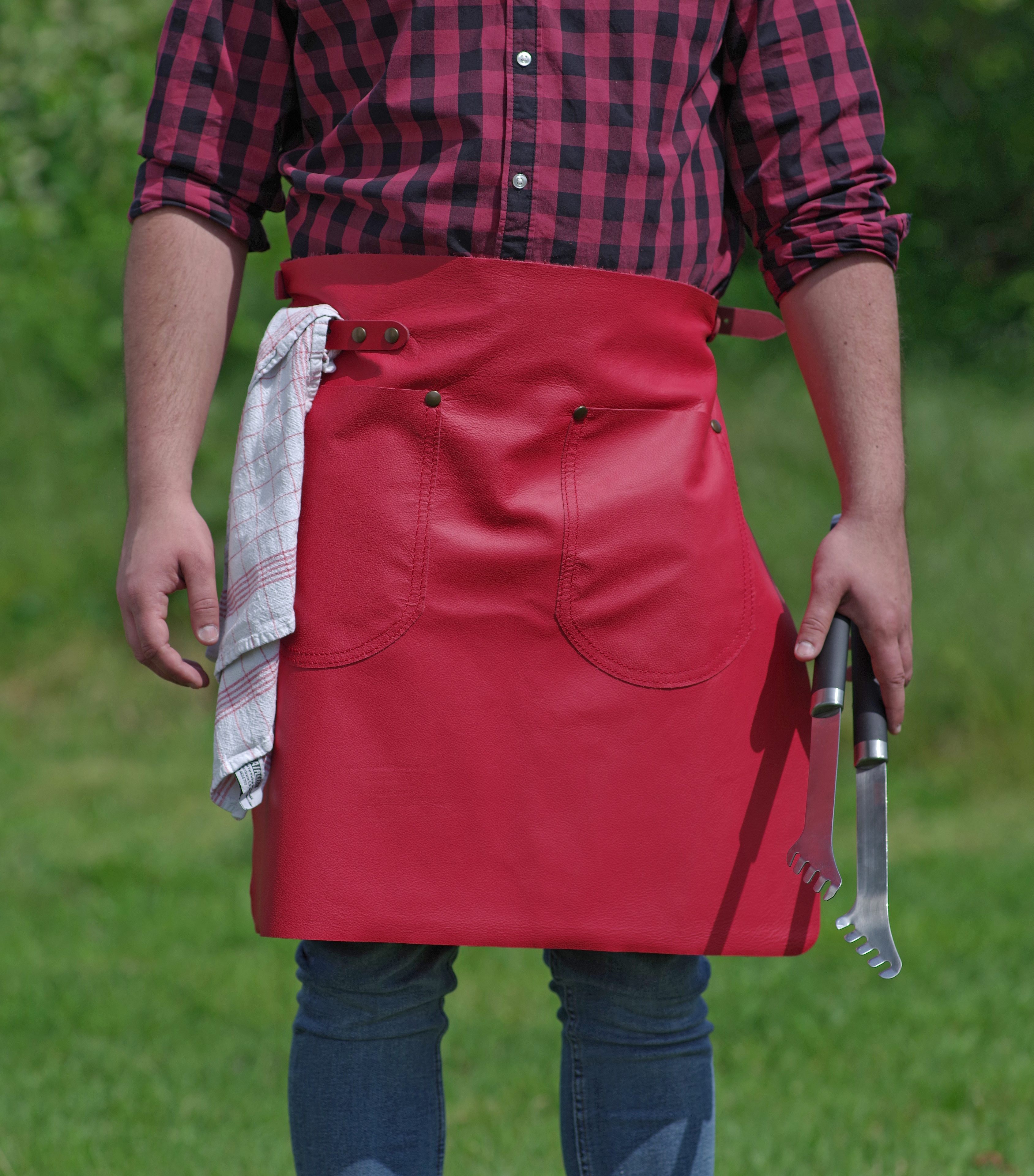 Feuermeister® Premium Hüftschürze | Nappaleder | rot